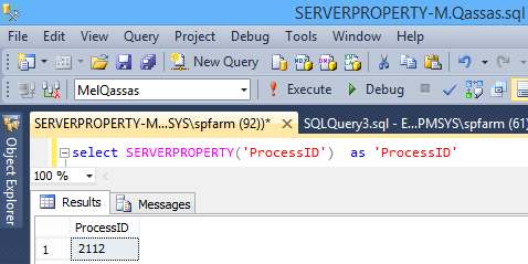 SERVERPROPERTY('ProcessID')