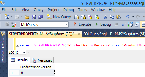 SERVERPROPERTY('ProductMinorVersion')