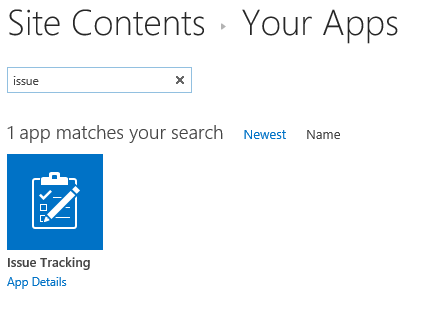 Can't Find Issue Tracker List In SharePoint 2016
