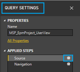 Edit the Source in the Query Settings in Power BI