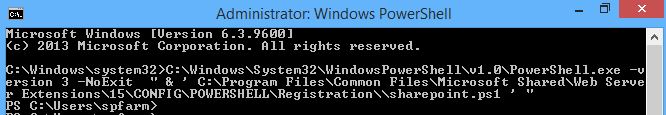 Run SharePoint Management Shell from Command Prompt