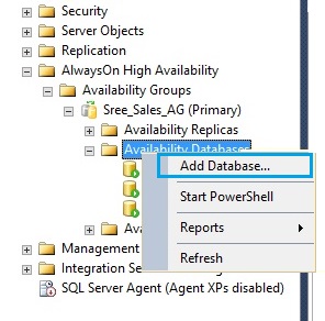 Add WSS_Logging database from Availability group