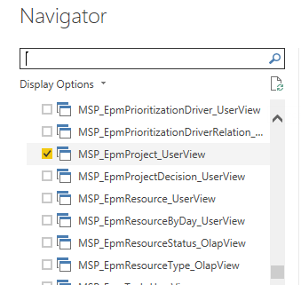 Select tables in Power BI