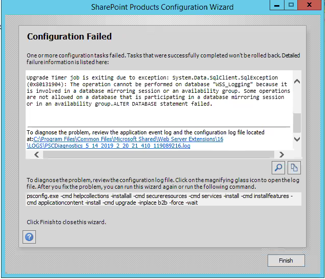 The operation cannot be performed on database because it is involved in a database mirroring