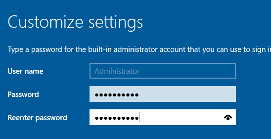 Windows Server 2016 with GUI desktop experience