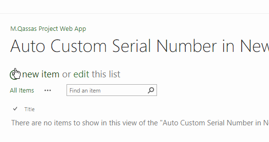 Automatic Unique Sequence Number in SharePoint List