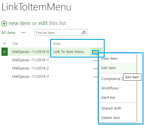 Change Linked to Item with Edit Menu In SharePoint 2016 using PowerShell