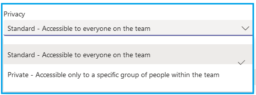 Channel Privacy in Microsoft Teams