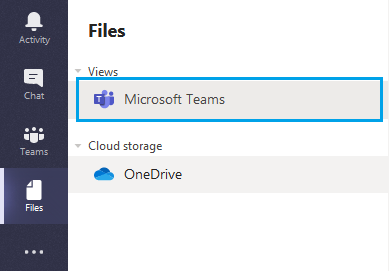 Files view in Microsoft Teams