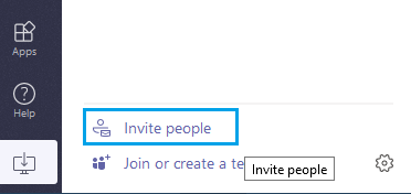 Invite People in Microsoft teams