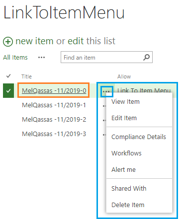 Linked To Item in SharePoint List