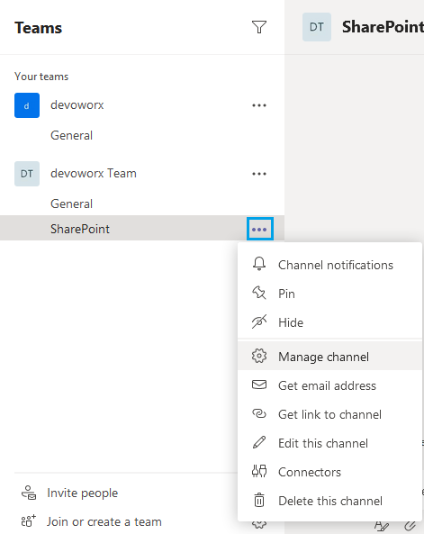 Manage channels in Microsoft Teams