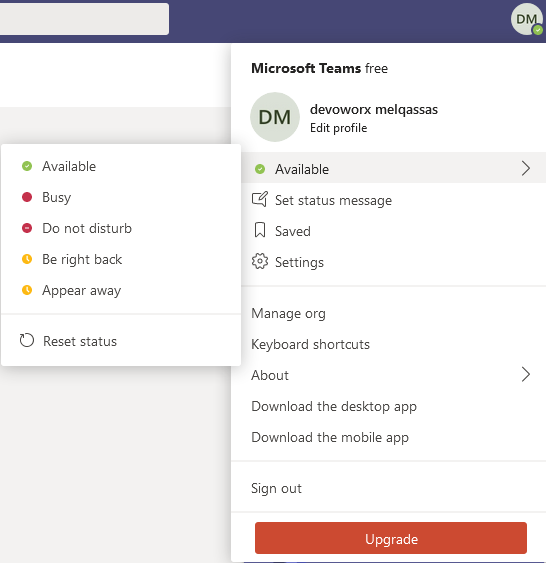 Manage your Profile in Microsoft Teams