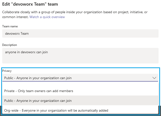 Team Privacy in Microsoft Teams