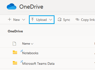 Upload files to oneDrive in Microsoft Teams
