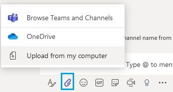 attach files in Microsoft Teams