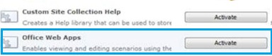 Activate Office Web Apps feature in SharePoint
