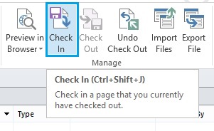 Check in Page Layout in SharePoint