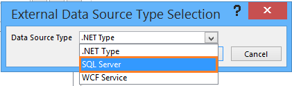 External Data Types selection in SharePoint