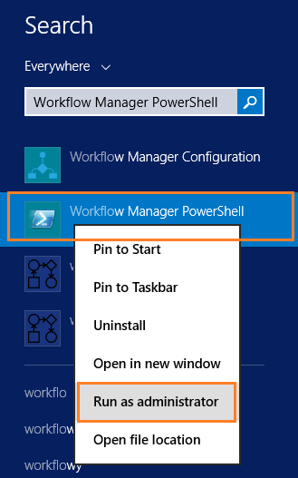 Run Workflow Manager PowerShell