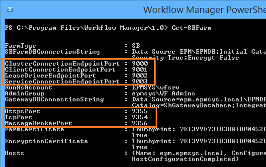 Workflow Manager Get Service Bus Ports