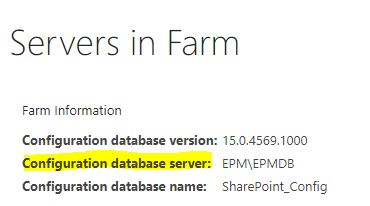 Get SharePoint configuration database Server using PowerShell