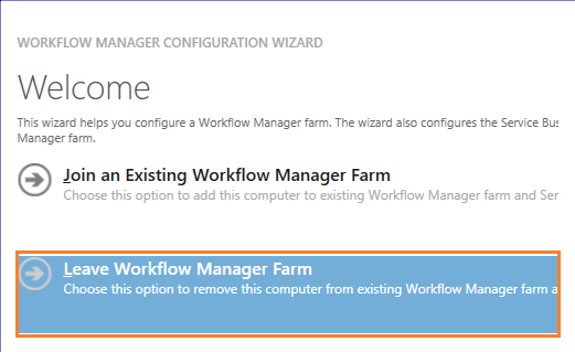 Leave Workflow Manager Farm
