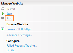 Stop Web Site in IIS