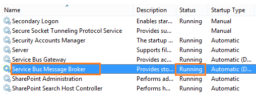 Service Bus Message Broker failed to start