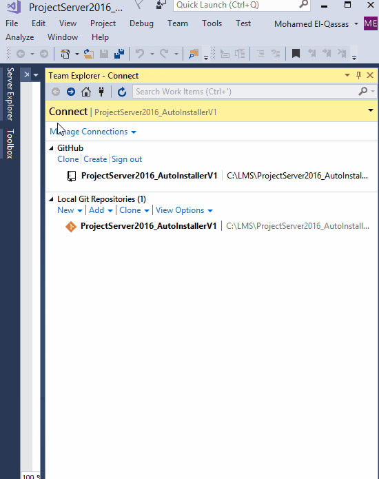 Add a new solution to GitHub from Visual Studio