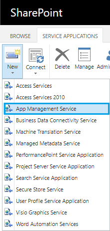 App Management Service Application for SharePoint Server 2019