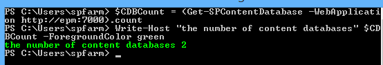 Get Content databases count per web application using PowerShell