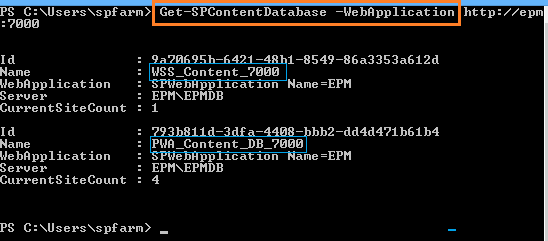 Get Content databases per web application using PowerShell