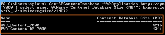 Get SharePoint Content Database size per web application using powershell