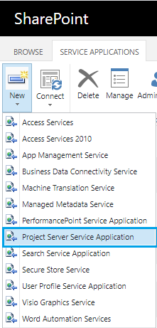 Project Server Service Application for Project Server 2019