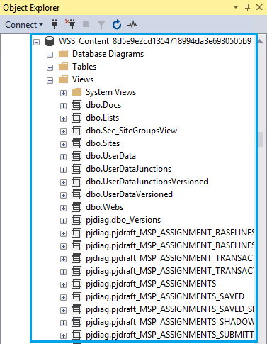 Project Server database for Project Server 2019