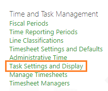 Query Task and Display Settings in Project Server 2019