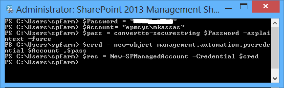 Register Managed Accounts using PowerShell in SharePoint 2019