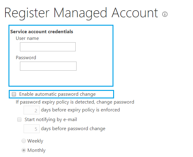 Register Manged Accounts in SharePoint 2019