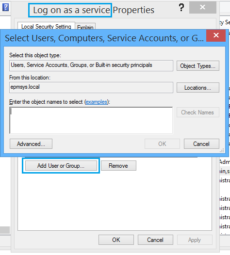 log on as a service in SharePoint
