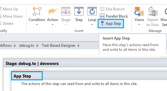 Enable App Step in SharePoint Designer Workflow