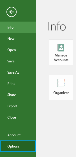 Microsoft Project Options