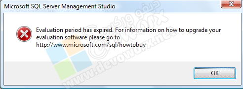 SQL Server evaluation period has expired