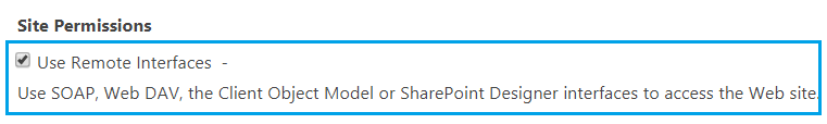 Use Remote Interfaces  -  Use SOAP, Web DAV, the Client Object Model or SharePoint Designer interfaces to access the Web site