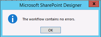 the workflow errors contains no error in SharePoint Designer