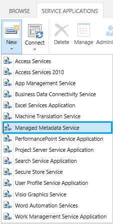 Create managed metadata service application in SharePoint 2019