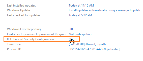 Disable IE Enhanced Security Configuration Windows Server 2019