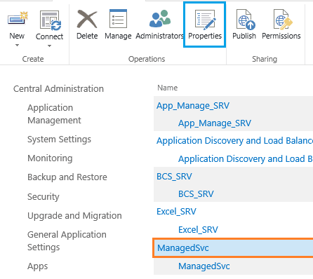 Edit managed metadata service application in SharePoint 2019