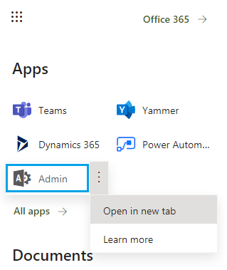 Microsoft 365 Admin Center