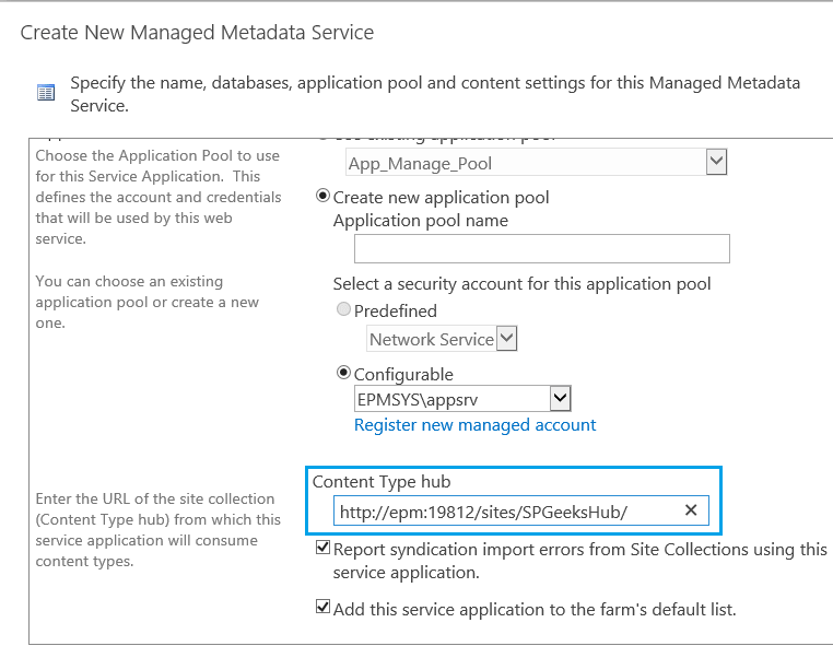 Set Content Type hub URL in Managed Metadata Service